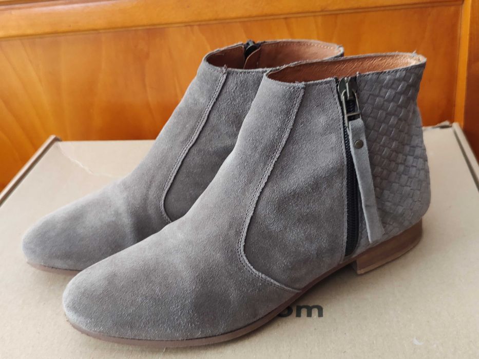 Ghete piele interior/exterior bej inchis