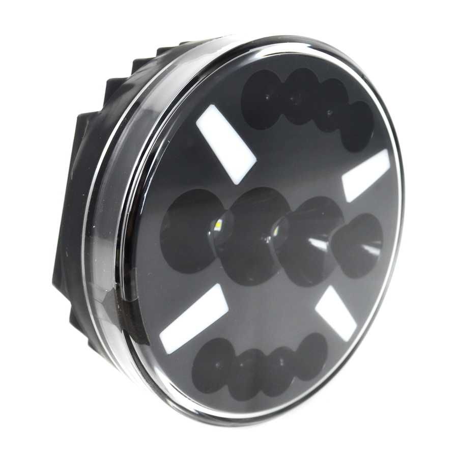 Диоден халоген, кръгъл 12 LED диода + DRL 12-24V