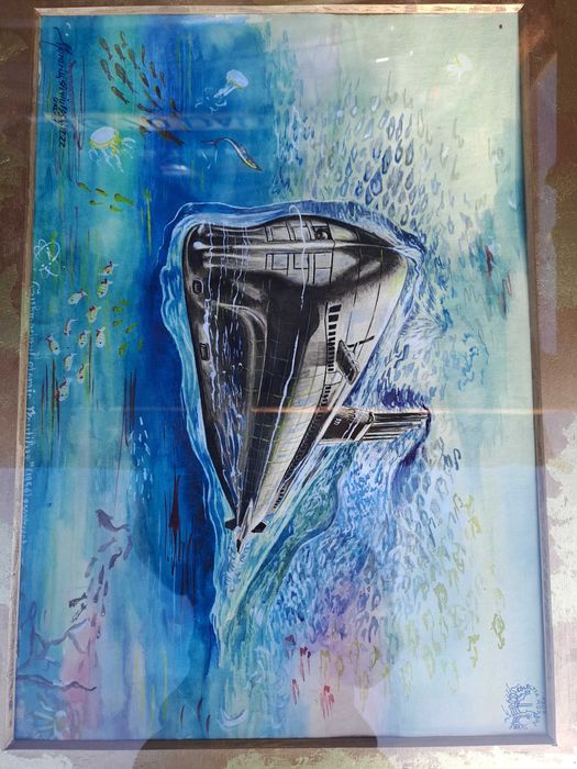 tablou acuarela tus semnat Morariu Silviu datat 1958