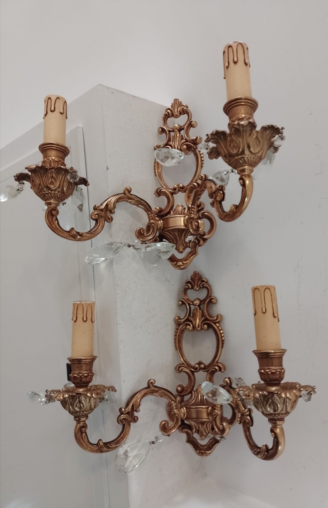 Elegant set de aplice dimensiuni mari din bronz masiv in stilul france