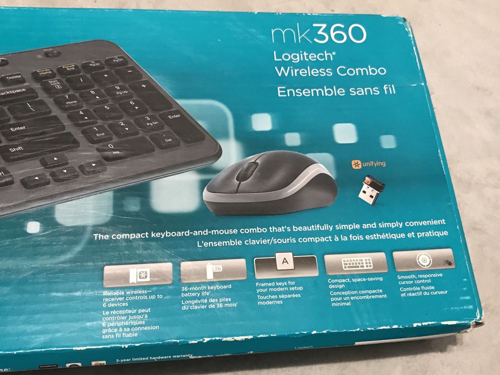 Kit(mouse&tastatura),tip Logitech MK360, caractere Eng, nou, original.
