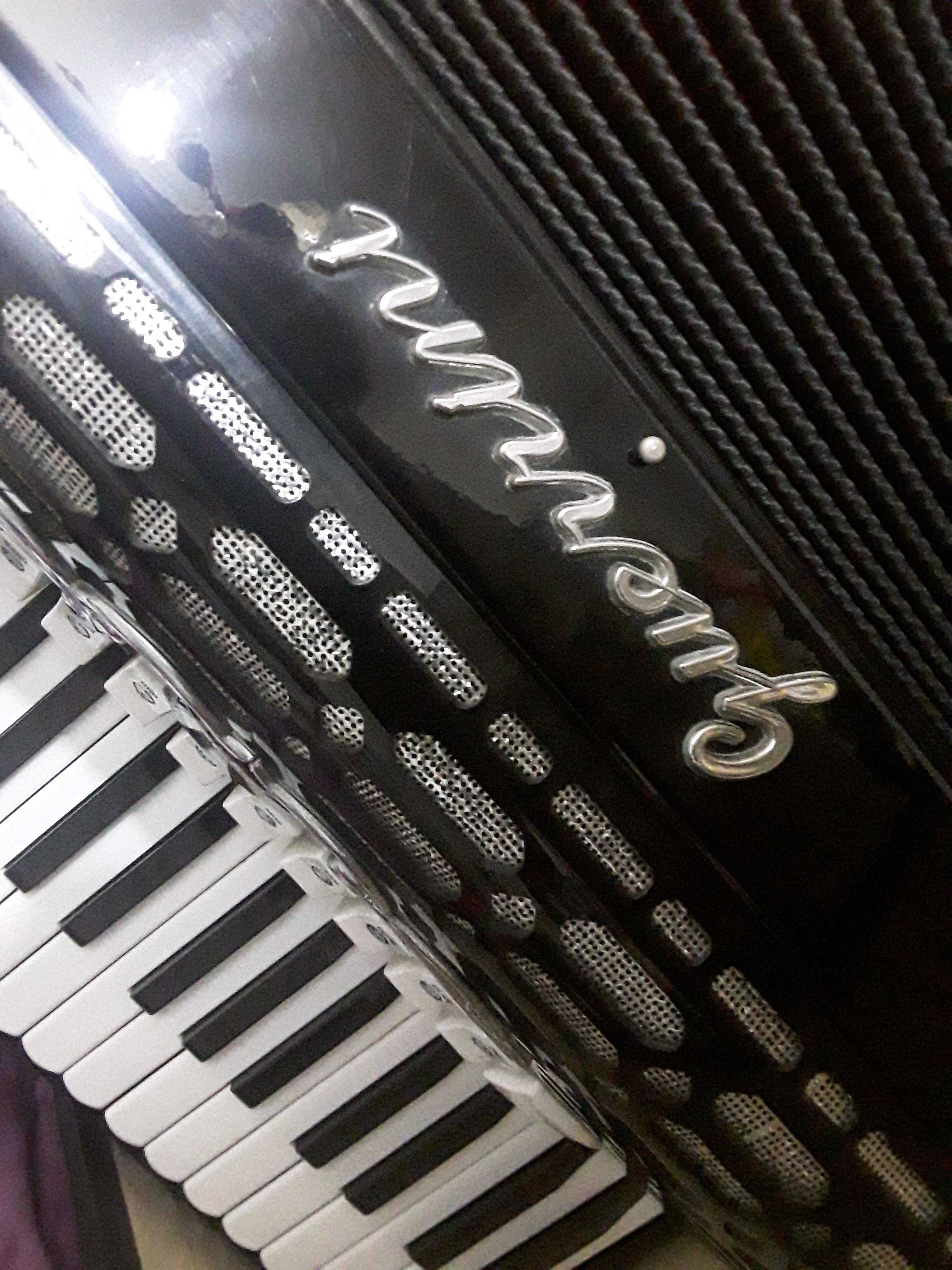 Vand acordeon guerrini 120 basi din prima serie modernă tot mahon!