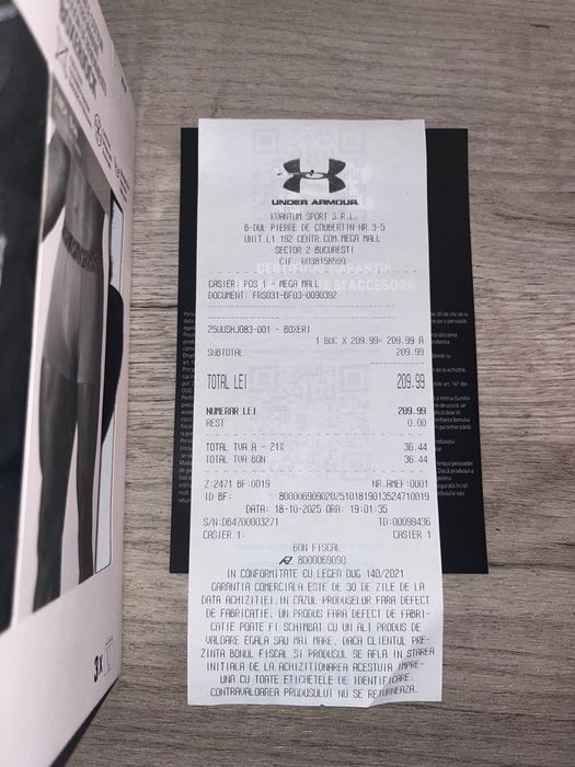 Vând set boxeri noi Under Armour bărbați mărimea M