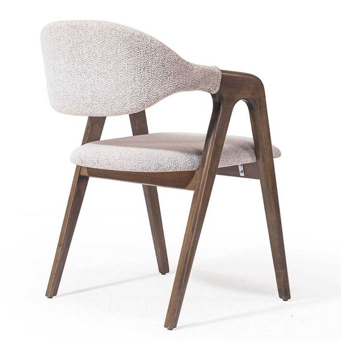 Модерни трапезни столове от масив с текстилна дамаска