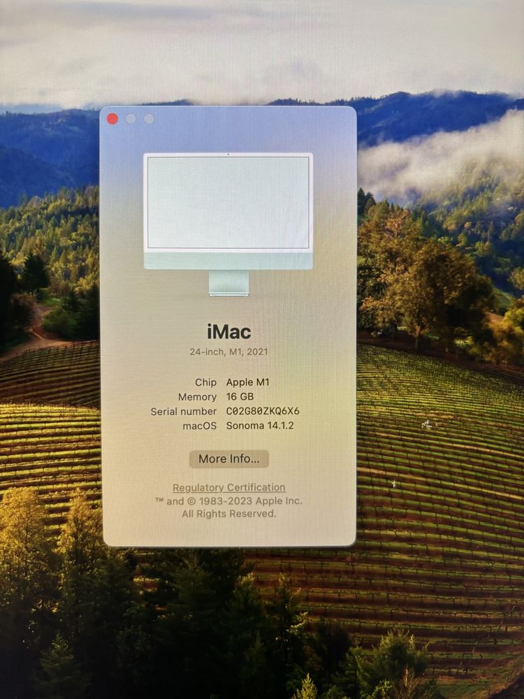 iMac 24” M1 16GB RAM 256GB SSD
