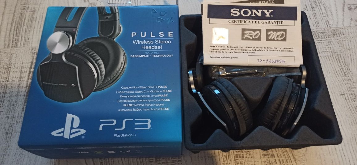 Casti wireless Sony Pulse 7.1 virtual sound, PS3/PS4 Stereo