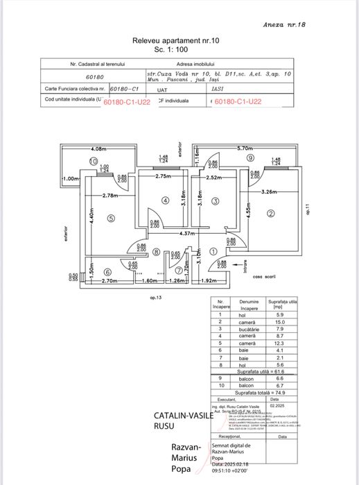 Vand apartament 3 camere