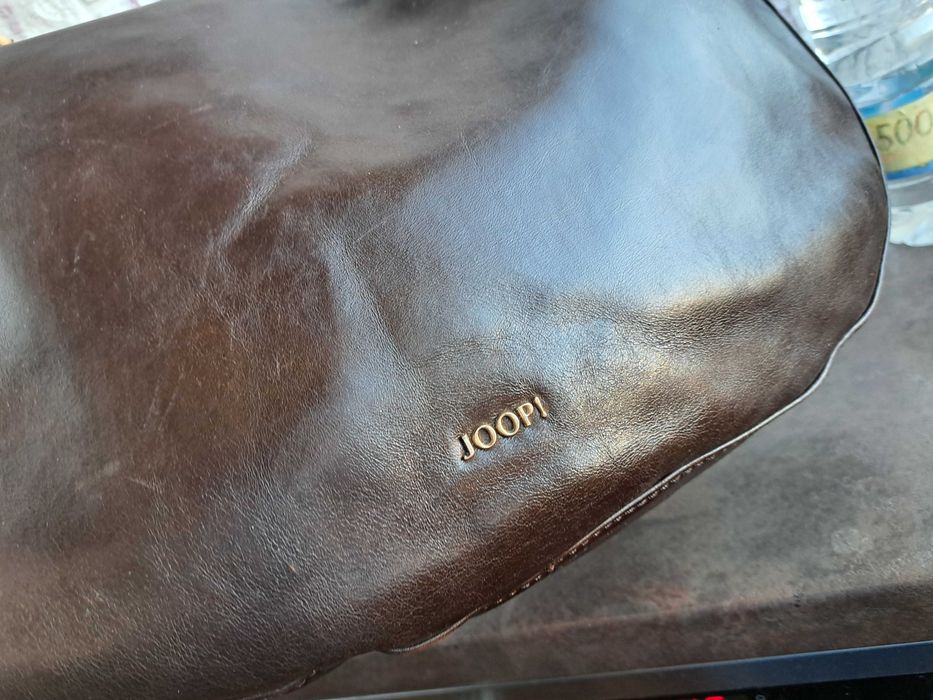 дамска чанта,Joop кафява кожена торба-естествена кожа