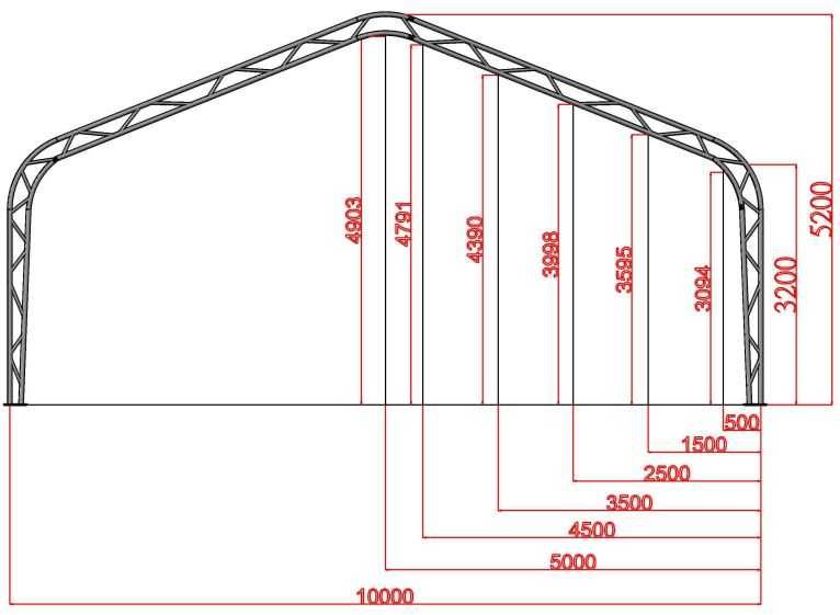 Cort depozitare tip casa cu structura dubla latime 10 m x lungime 12 m