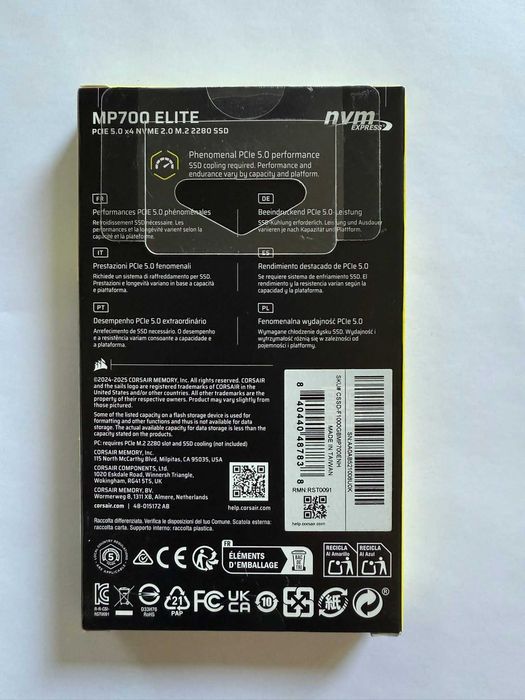 SSD Corsair MP700 Elite - 1 Tb ! SIGILAT + Garantie ! PCIE 5.0