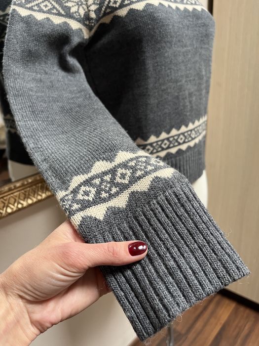 Pulover cu motiv festiv, 100% lână, Stefanel