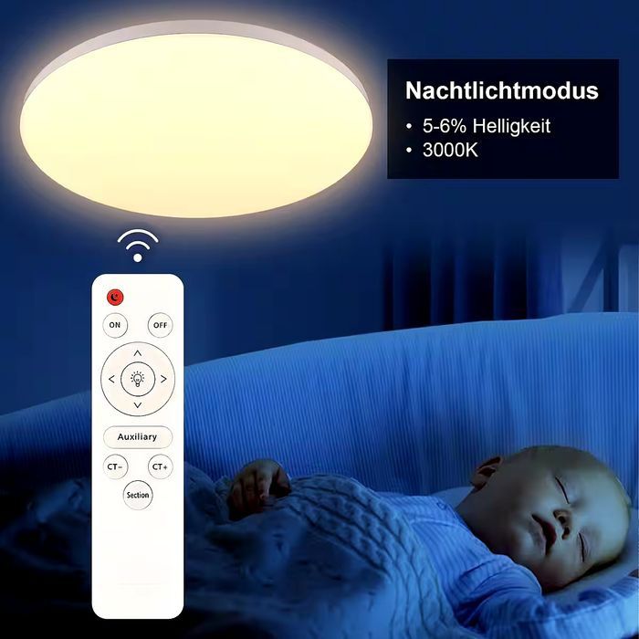 Plafoniera 36W RGB LED cu efect de cer instelat cu telecomanda