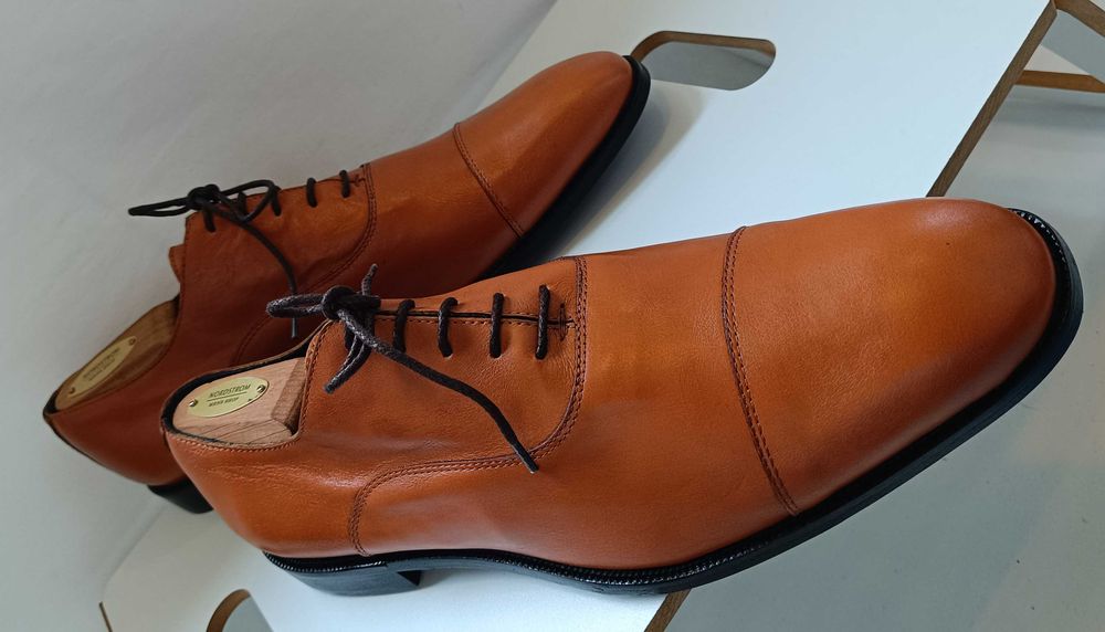 Pantofi oxford de lux 45 lucrati manual Bruno Magli NOI piele nat moal