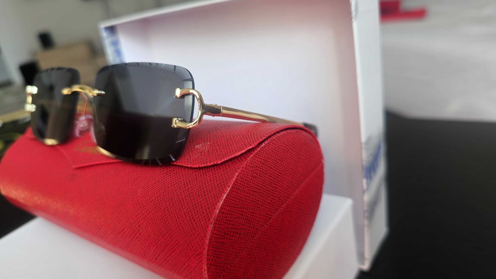 Pachet Ochelari de soare Cartier rimless Diamond Cut Black