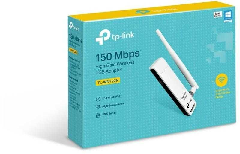 TP-LINK TL-WN722N Wireless USB Adaptor de rețea cu Antenă Detașabilă