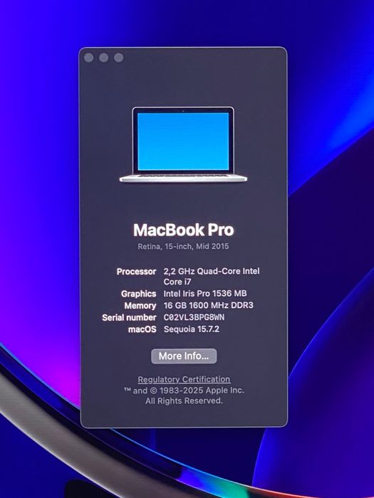 Apple MacBook Pro 15 (A1398) Late 2015