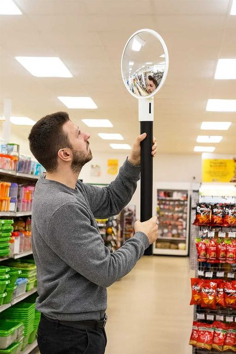 Stâlp delimitare cu suport si oglindă rutieră convexă