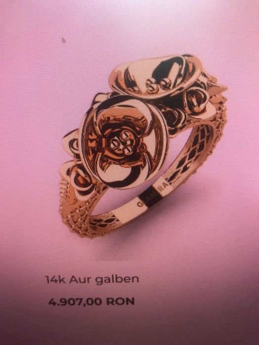 Inel nou aur 14k-lucrat pe comanda