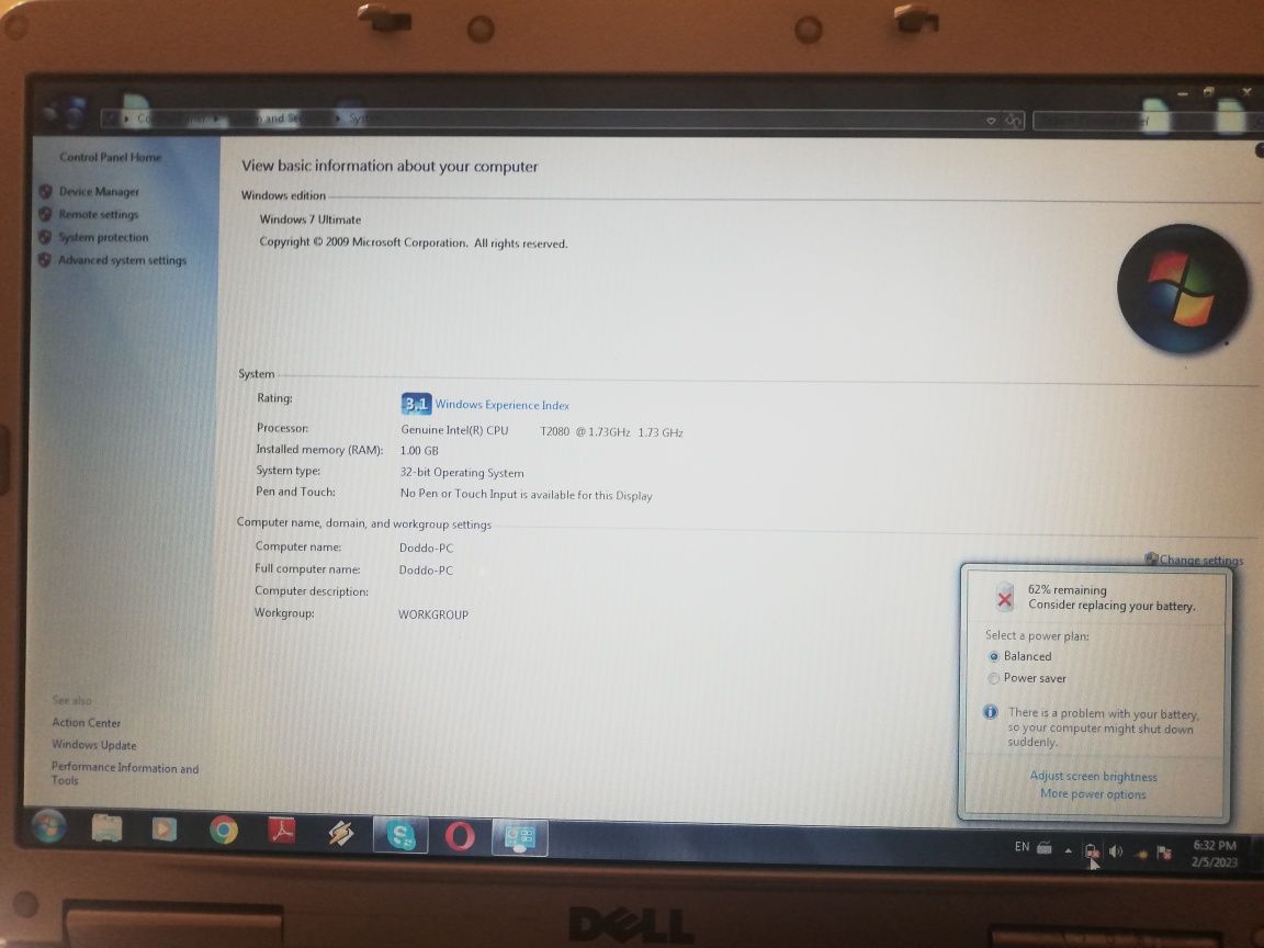 Laptop Dell Inspiron 6400 intel cu alimentator