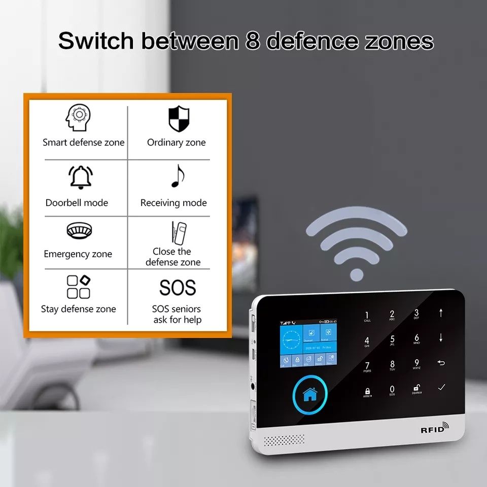 Беспроводная GSM WiFi охранная сигнализация,Wireless gsm alarm systems