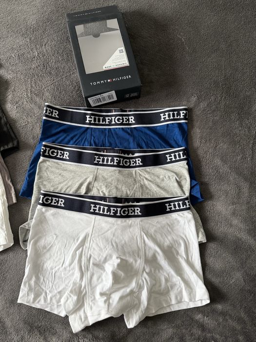Tommy Hilfiger set 3 boxeri albi-gri-albastru marimea S noi originali
