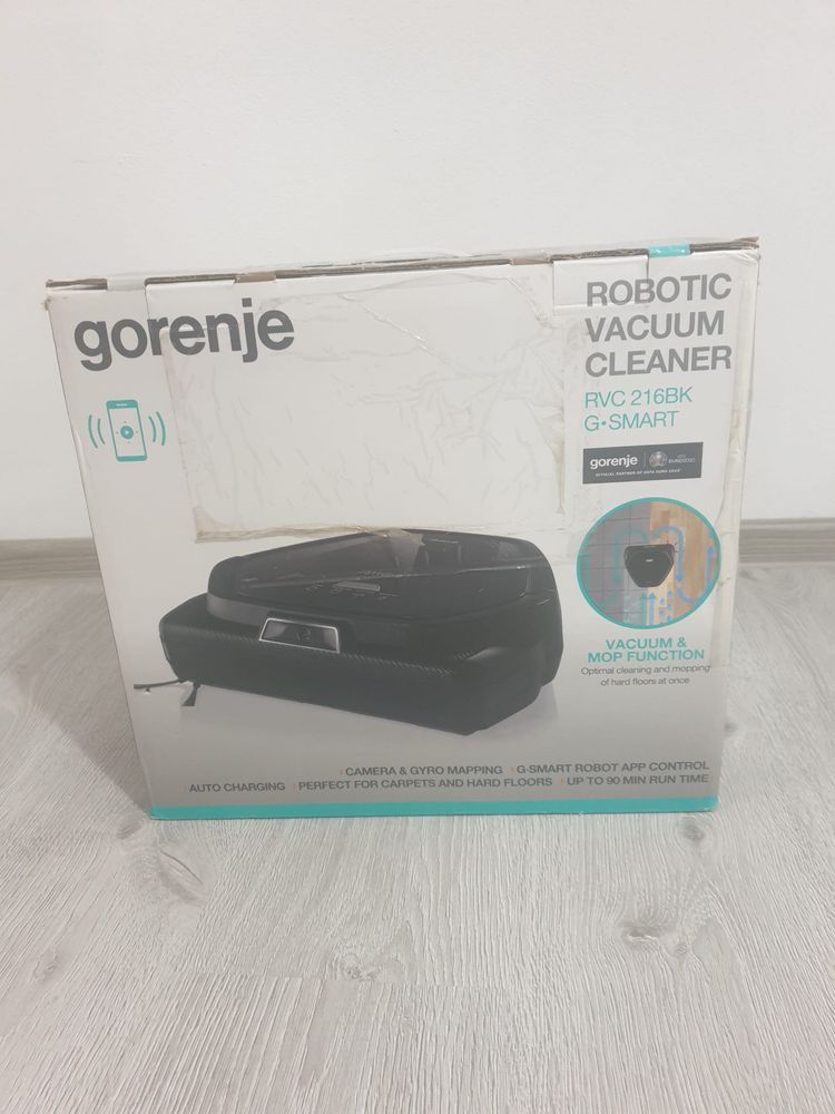 Aspirator robot GORENJE RVC216BK, 0.18l, 21.6V, 90 min, Wi-Fi, negru