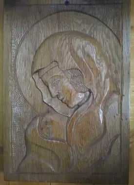 Trofeu decor sculptat cu coarne caprior