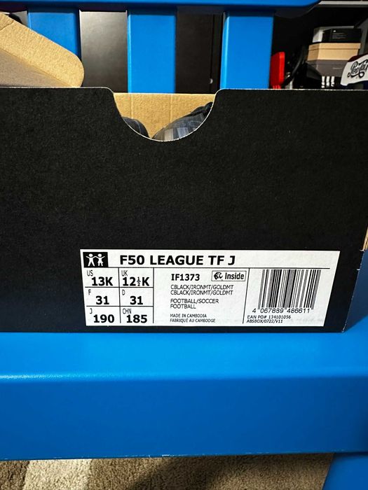 Ghete fotbal - adidas F50 League TF Junior - Negru, marime 31