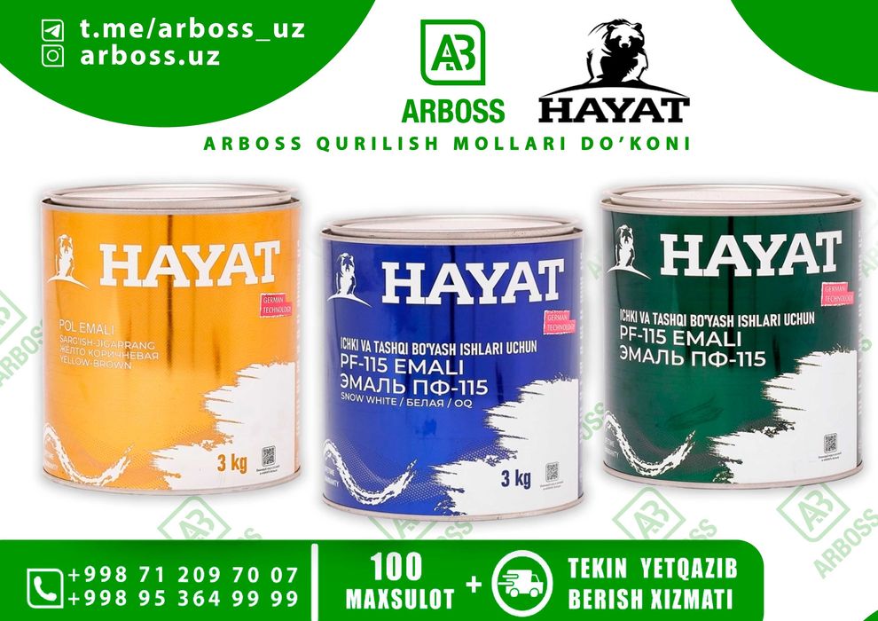 Hayat Lak pf-283 | Emal / лак | Yaxta uchun Lak | Ideal Bo'yoq !