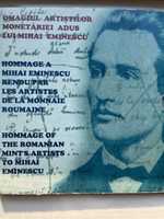 Set 2000 4x Medalii MIHAI EMINESCU - Argint cu insertie de aur .