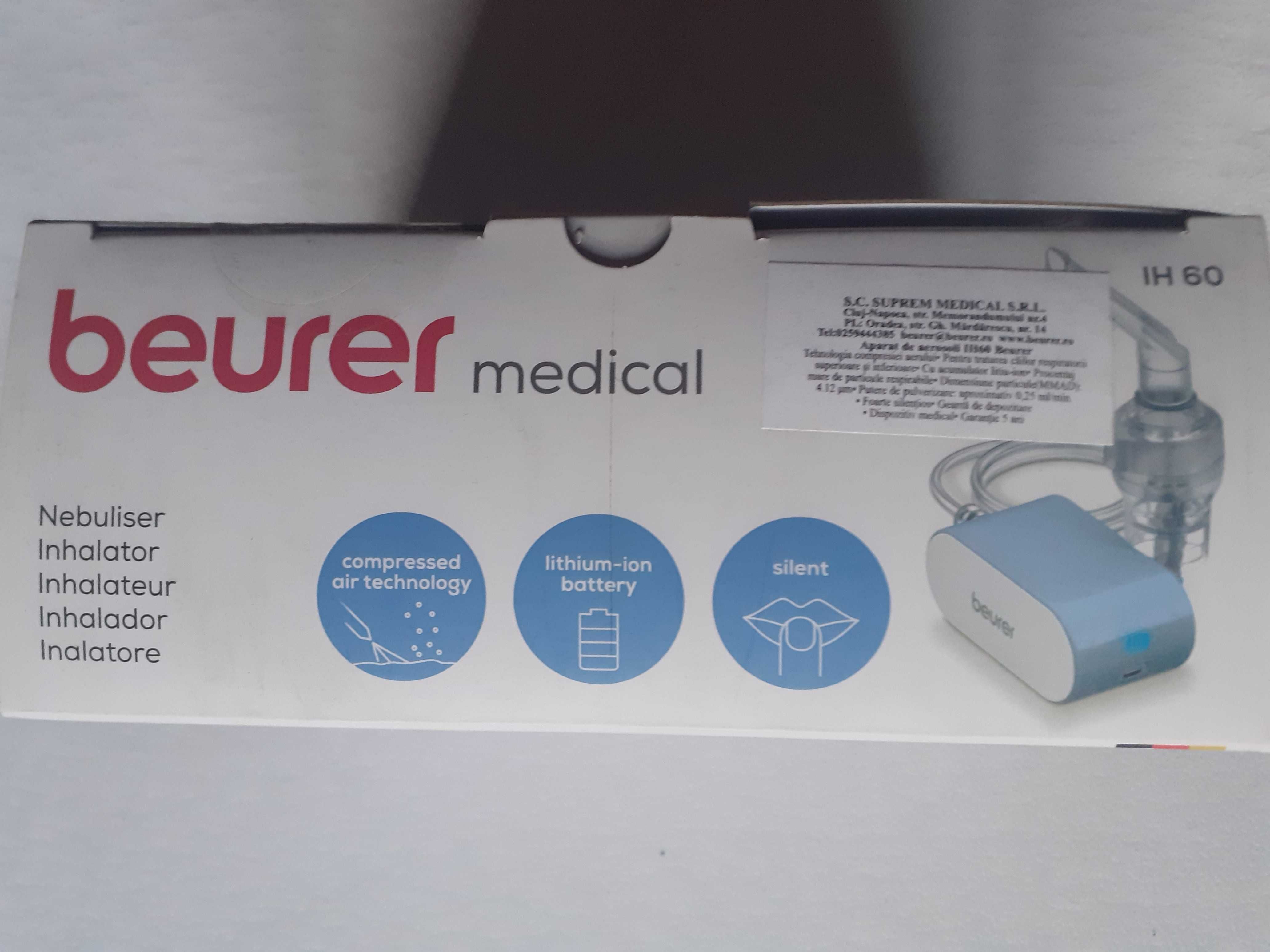 Nebulizator/ Inhalator nou ptr. calatorii, garantie 2027, Beurer IH 60
