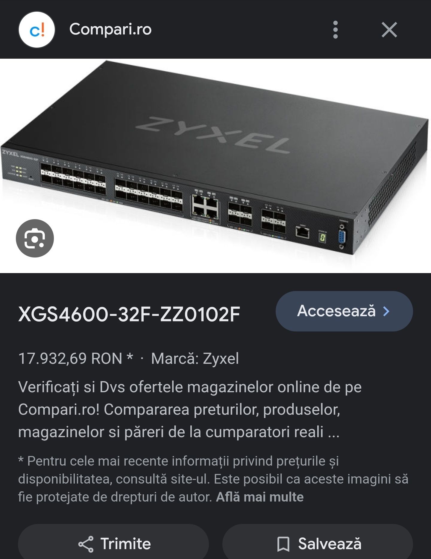 ZYXEL XGS2210-52 si XGS4600-32 Switch L2 si L3