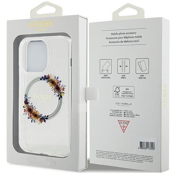 Оригинален калъф  guess guhmp15lhfwfcт за iphone 15 pro magsafe прозра