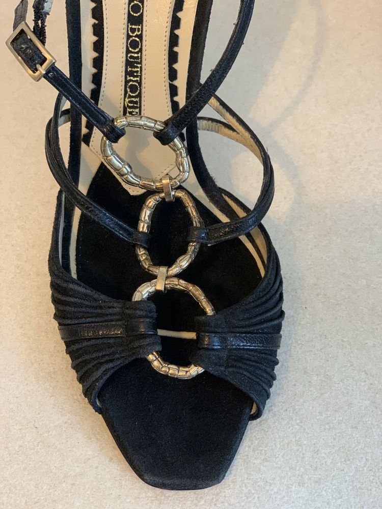Sandale negre piele intoarsa Jimmy Choo originale 39