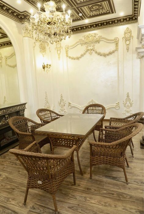 Ratan toqima stol stullar va kacheliyalar