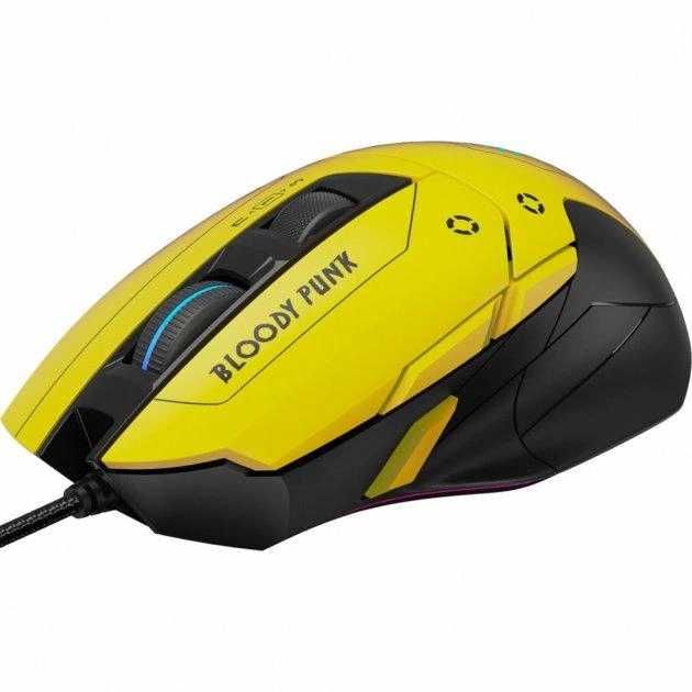 Проводная игровая мышь Bloody W70MAX CYBER PUNK YELLOW Gaminig Mouse