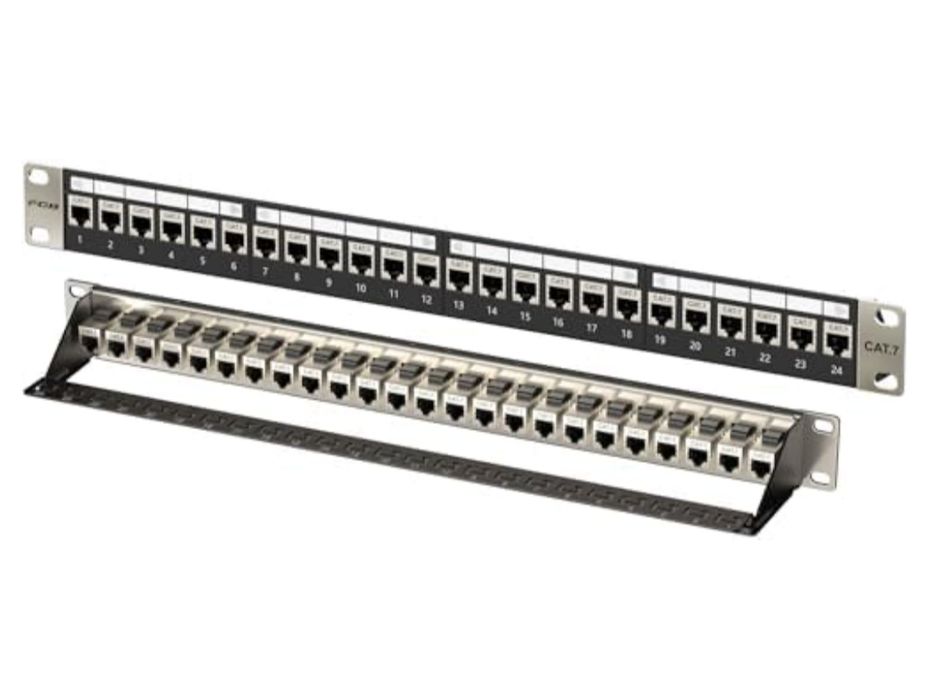 FGB Patch Panel 1U – 24 Porturi RJ45 Cat7, Ecranat, 10Gbps