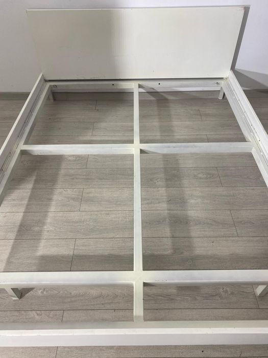 Pat Deosebit de Solid Cadru Fier; Pat Dublu Centru pt Saltea 160x200cm