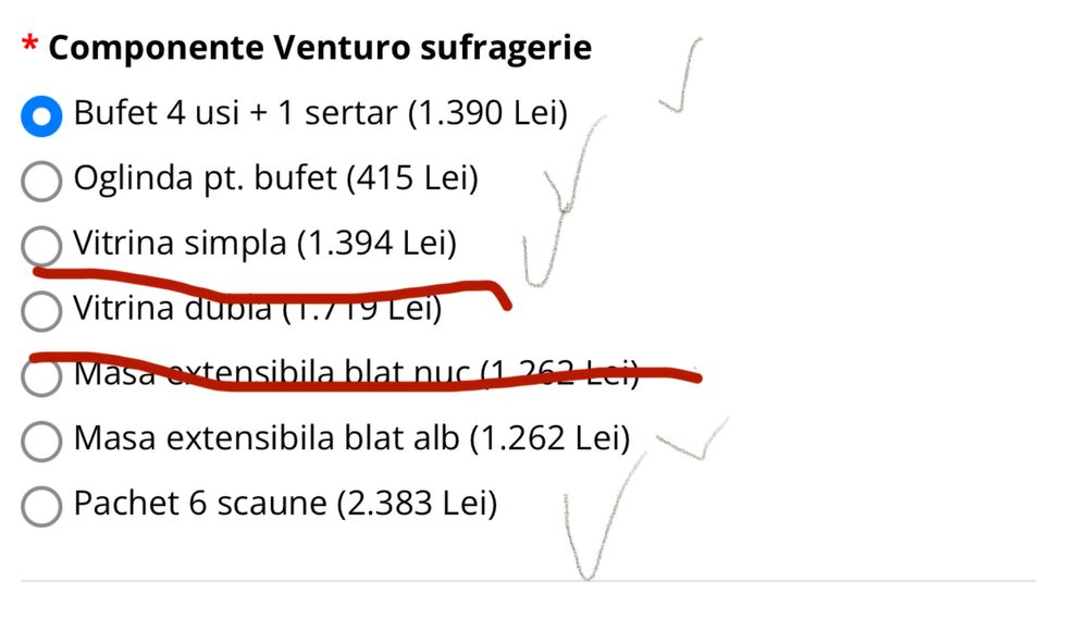 Set mobilier de living Venturo – alb cu blat nuc – 3.450 lei – Brașov