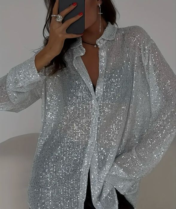 Дамска риза с пайети