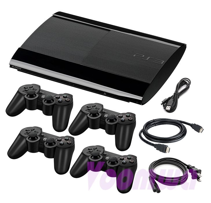 Playsation 3 super slim с 4 геймпадами в идеалном состоянии