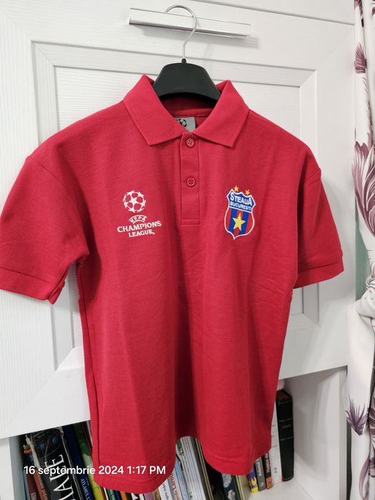 Tricou polo Steaua București licențiat Champions League și papuci nr31