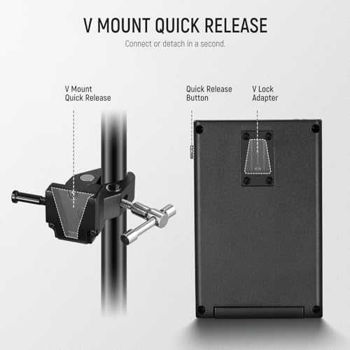 Нов NEEWER Конвертор NP-F към V Mount с DC кабел и захват за статив