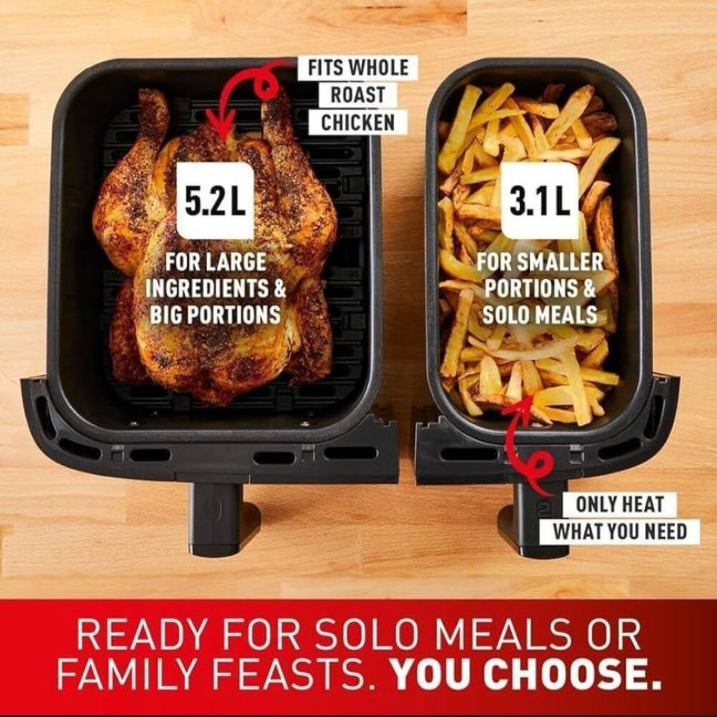 Tefal Dual Easy Fry  5.2+3.1=8.3l