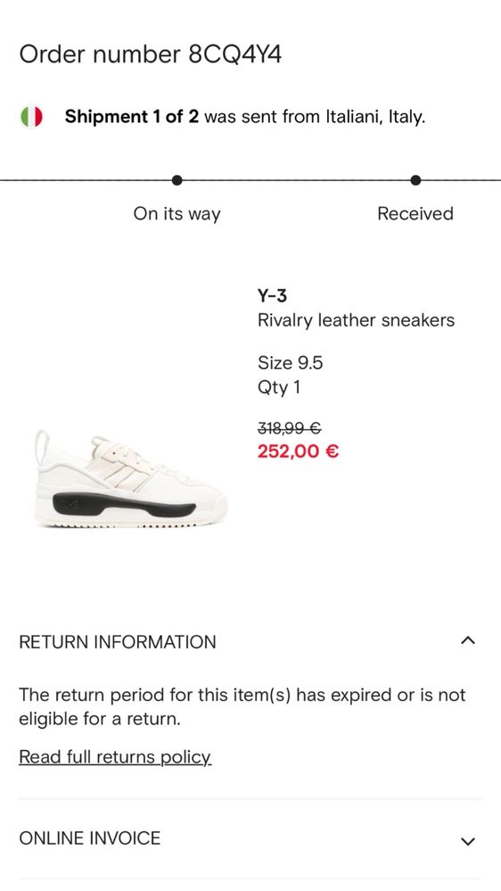 Y-3 Rivalry leather sneakers