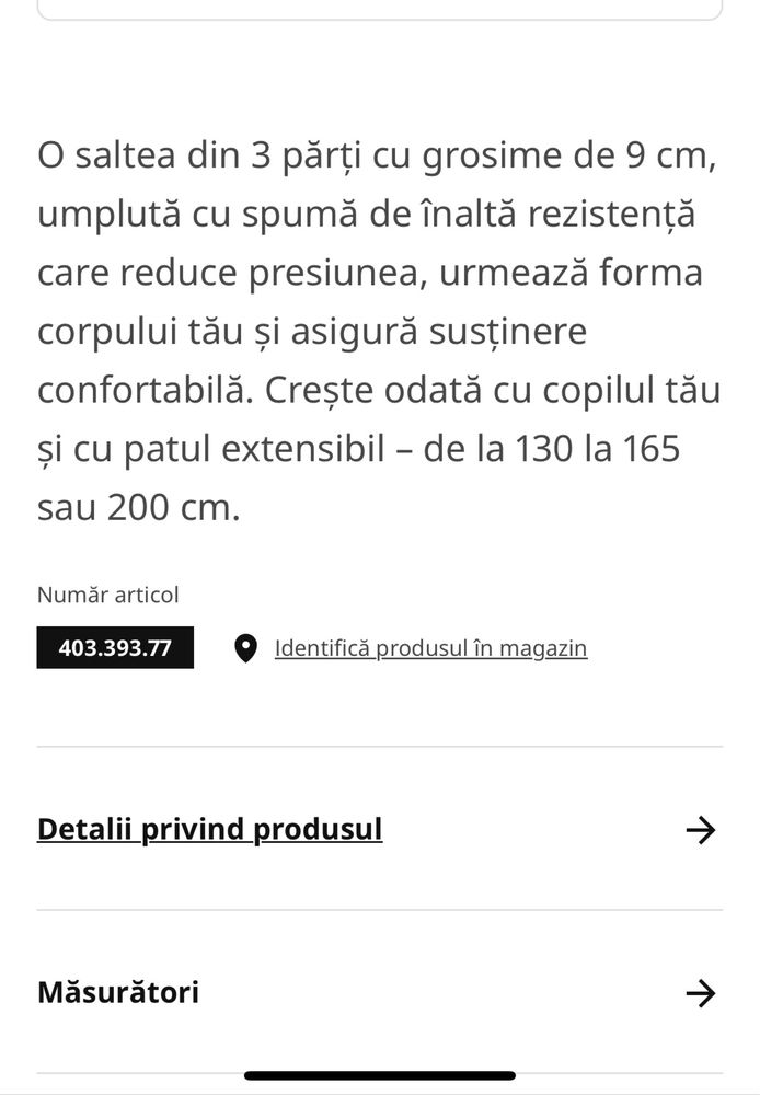 Pat pentru copiii extensibil pe lungime