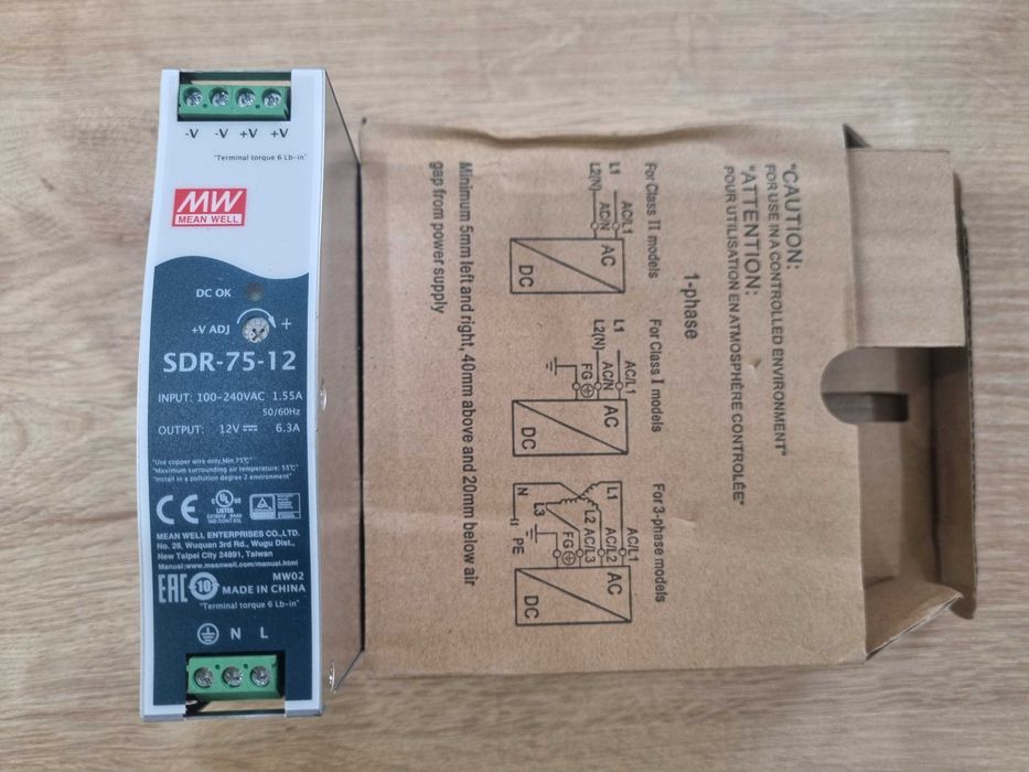 SDR-75-12, Блок питания, 12В, 6.3А, 75Вт
