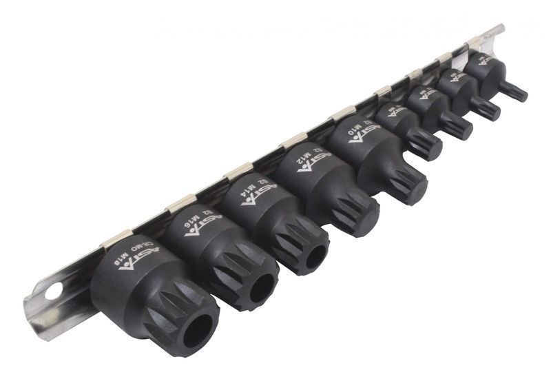 Комплект ключове бита m4-m18 xzn ударни 1/4 - 3/8 9 бр.