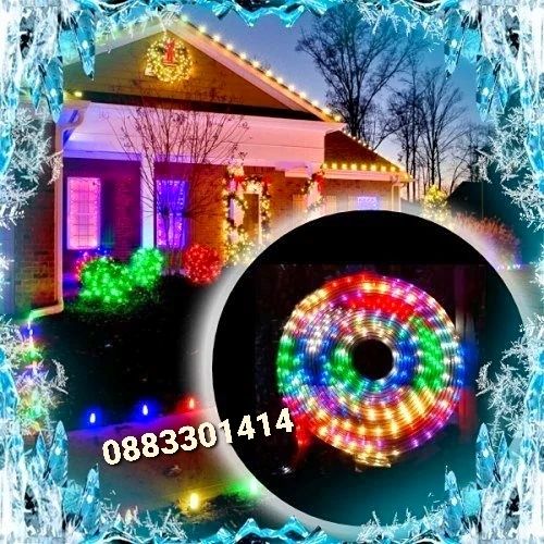 Светещ Коледен маркуч 10 метра Водоустойчив