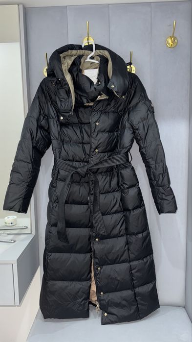 Пуховик черный длинный